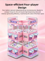 Funspace Distributeur de Jouets Innovant pour 4 Joueurs, Machine à Grappins d'Arcade à Double Niveaux, Fonctionnant aux Billets et aux Pièces, Idéal pour Cadeaux