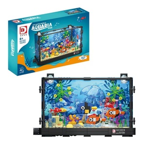 Ensemble de blocs de construction d'aquarium d'organismes marins Moc, animaux aquatiques mobiles, aquarium, bricolage, assemblage de briques, kit de jouets avec lumière - Product Image 2