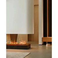 Chimenea Eléctrica Decorativa de Estilo Europeo con Atomización 3D, Chimenea Eléctrica Integrada con Llama Realista, Humidificador para Mueble de TV