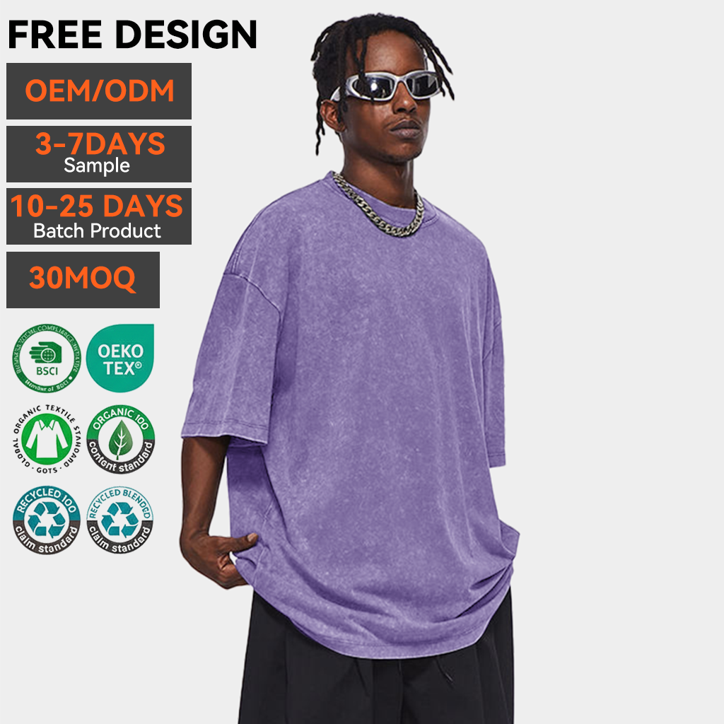 Purple designer t shirts 100% cotton blank t-shirts