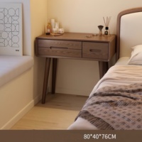 Table de maquillage minimaliste en bois massif de style chinois moderne, réglable et éclairée, pour petite chambre, nouveau modèle