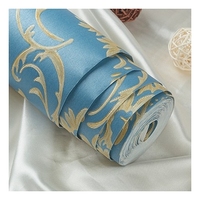Meilleures marques Papier peint en vinyle de luxe Feuille d'argent Damassé Or Motif floral vintage pour chambre à coucher Salon Lavable Imperméable