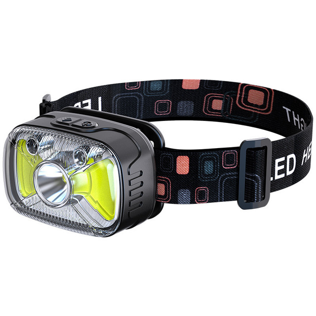 High Power Super Bright COB USB Rechargeable LED Headlamp with Built-in Lithium Battery Waterproof for Fishing & Camping