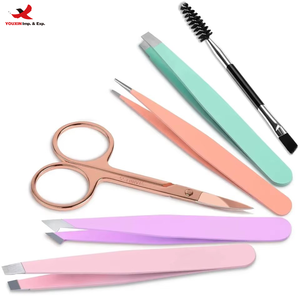 Ensemble de pinces à épiler personnalisées en acier inoxydable pour poils incarnés et plissés, à pointe inclinée et pointue, GZ RTS, commande en gros mixte - Product Image 1