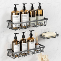 Nouvelles étagères d'angle pour salle de bain, panier de douche, étagère d'angle pour salle de bain, porte-savon en cuivre, organiseur d'accessoires de salle de bain, ensemble de paniers de douche