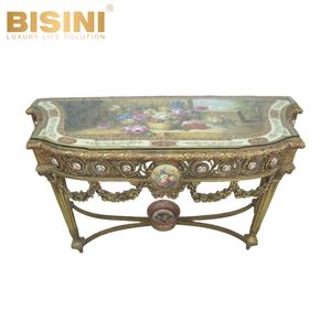 Glamour Style Baroque Français Palais Courtois Vie Peinture À <span class=keywords><strong>L</strong></span>'huile Porcelaine Décorative avec Table Basse Rectangulaire En Cuivre - Product Image 2
