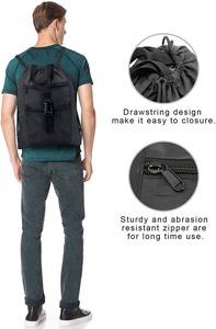 <strong>Custom</strong> Polyester Oxford Large Sports <strong>Drawstring</strong> <strong>Backpack</strong> Bag Gym <strong>String</strong> Cinch Sack with Pockets - Product Image 6