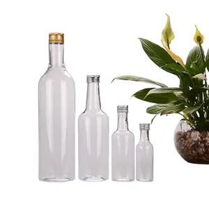 Garrafa de plástico transparente para vinho 50ml, embalagem para garrafa de vinho pet