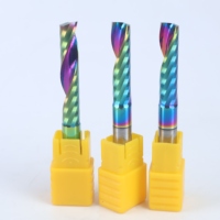 Fresa espiral de un solo filo de 32 mm de diámetro 3.175 para corte ascendente con recubrimiento DLC para router CNC