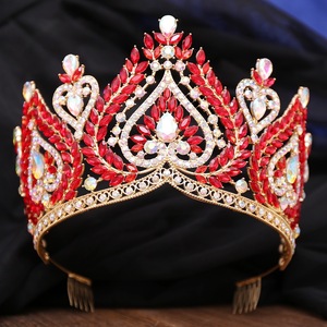 Corona Nobile Barocca Europea e Americana con Cristalli e Diamanti, per Spose e Regine, Regolabile, per Spettacoli Teatrali - Product Image 3
