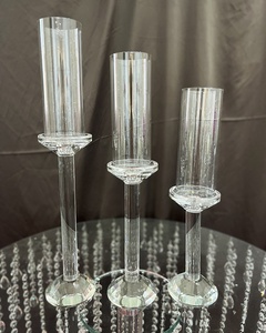 Wholesale Wedding Glass Tube Candlestick Crystal Votive <strong>Tealight</strong> Candle <strong>Holders</strong> Set of 3 - Product Image 4