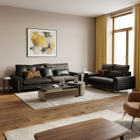VONLIVA Canapé Modulaire Sans Armature en Velours Côtelé Gris, Emballé Sous Vide, avec Éponge Compressée, Canapé en Boîte, Siège Profond Surdimensionné Effet Nuage