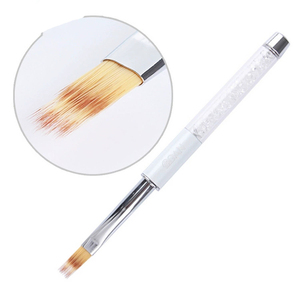 Ensemble de pinceaux à ongles en nylon avec manche en métal diamanté, pinceaux plats synthétiques pour la peinture au gel, effet ombré - Product Image 5