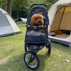 JXB 折りたたみ式スタイリッシュ特大犬猫用ベビーカー 3輪オールテレインペットトロリー 25kg以上の犬用 アウトドアアドベンチャー - Product Image 3