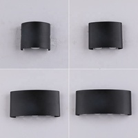 Applique murale moderne classique en aluminium noir, nouveau Design européen, lampe Led 6W 12W 18W, étanche IP65