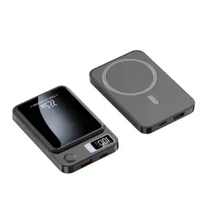 Banco de potência sem fio magnético portátil 5000mAh PD 20W Bateria externa de carregamento rápido para iPhone Power Bank 100000mAh