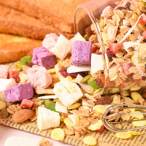 Granola de durazno y yogur con semillas de chía horneada al por mayor, bolsa de 400g, <span class=keywords><strong>desayuno</strong></span> instantáneo, avena, suministro a granel - Product Image 4