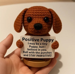 Mini drôle positif <span class=keywords><strong>Crochet</strong></span> animaux frappé produit positif <span class=keywords><strong>Crochet</strong></span> chiot écologique insigne de noël emblème textile artisanat - Product Image 3