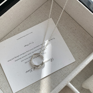 Unico nel Design di vendita calda in argento Sterling S925 argento <span class=keywords><strong>lettera</strong></span> <span class=keywords><strong>C</strong></span> ciondolo <span class=keywords><strong>collana</strong></span> di gioielli di moda per le donne - Product Image 2