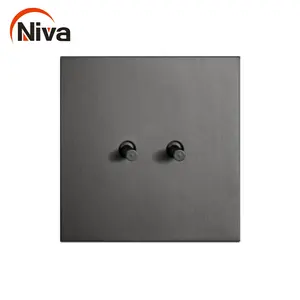 2024 design wall light switch black white gold home hotel mental vintage socket push button UK standard toggle switches