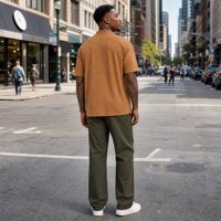 T-shirt Homme Col Montant Épaules Tombantes Coupe Oversize Ample Tissu Lourd Manches Courtes Uni Streetwear Vierge Personnalisable Logo Vente en Gros
