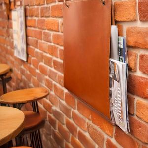 Organisateur mural suspendu en similicuir pour magazines et rangement domestique - Product Image 6
