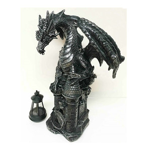 Poliresina Fibra de vidrio Dark Beacon Dragon Guardian of <span class=keywords><strong>Styx</strong></span> Castle Gate Estatua con luz LED solar - Product Image 3