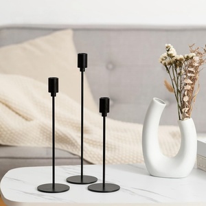 Candelabros de Metal Cónicos al por Mayor, Candelabros de Metal Rústicos Altos Negros Europeos, Decoración para Mesa de Boda y Hogar - Product Image 6