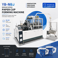 Machine de fabrication de gobelets en papier Yongbo 90-100 pièces/min, entièrement automatique, avec moteur à engrenages PLC, haute capacité, vente en gros