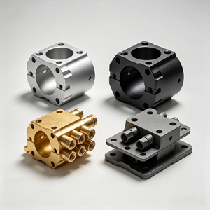 Componentes de mecanizado CNC con dibujo personalizado OEM, conectores de fluidos multipuerto de precisión y bloques de sujeción huecos para automatización - Product Image 5