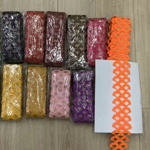 Accessori per Abbigliamento, Bordature Ricamate, Vari Design, Pizzo Chimico, Pizzo con Strass, Ricami per Vestiti, Tessuto Ricamato in Tulle - Product Image 4