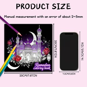 Livre <span class=keywords><strong>de</strong></span> coloriage personnalisé pour enfants sur le thème du Ramadan, éducation islamique, impression avec carton et papier couché, impression offset - Product Image 2