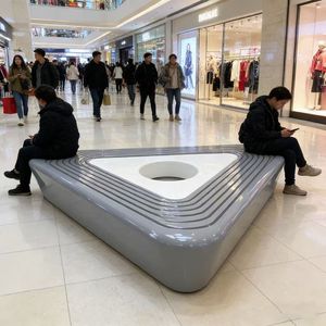 Chaise de repos B29 Creative Midcentury en FRP, écologique, durable, design de pieds en sabre, pour les espaces publics extérieurs (centre commercial/école/parc), élégante - Product Image 3