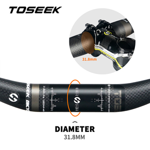 Guidon de vélo de montagne en fibre de <span class=keywords><strong>carbone</strong></span> personnalisable, 31,8 mm, plat ou relevé, largeur 580/760 mm - Product Image 6