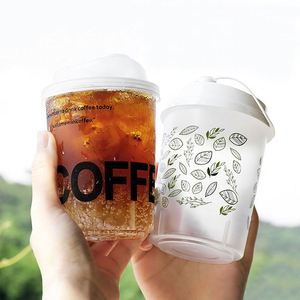 Gobelets en plastique PP transparents jetables de haute qualité, 90 mm, 500 ml, 700 ml, imprimés sur mesure, givrés, pour café, boissons et jus - Product Image 1
