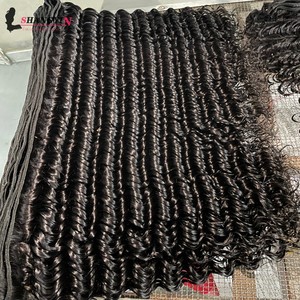 34 36 38 英寸豪华双拉丝缅甸卷发深波浪人发束未加工处女雷米毛发原生毛发，毛发切口整齐 - Product Image 6