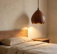 Lampe suspendue de chevet en forme de bourgeon de fleur, lampe suspendue de style Wabi-sabi japonais, lampe pour chambre principale, lampe de chambre à coucher