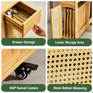 Space Saving Bamboo <strong>Foldable</strong> Dining <strong>Table</strong> Movable Kitchen Desk Restaurant <strong>Table</strong> &amp; Chair Rattan Woven Invisible Telescopic <strong>Table</strong> - Product Image 5