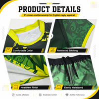 Maillot de rugby personnalisé, ensemble maillot et short de rugby pour équipe, impression par sublimation intégrale, ensemble de rugby pour club, vêtements d'entraînement