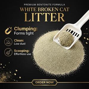 Litière pour chat en bentonite jaune de qualité supérieure, agglomération rapide, faible poussière, sable d'argile concassé 0,5-2 mm, vente en gros directe usine OEM - Product Image 1