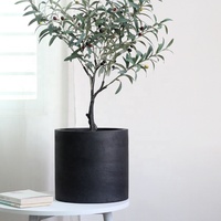 Pot de fleurs en ciment, grand format, planteur d'extérieur de couleur noire, pour décoration de la maison, vente en gros, usine
