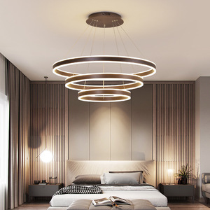 Lustre LED moderne en acier inoxydable doré, contrôle par interrupteur, intensité variable, blanc chaud 3500K, hauteur réglable, Ra90, garantie 5 ans - Product Image 6
