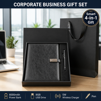 Coffret Cadeau d'Entreprise de Luxe A5 en Cuir PU Gravé, Rechargeable, avec Bloc-Notes à Chargement Sans Fil et Stylo – Vente en Gros pour Étudiants et Enseignants