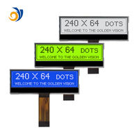 Modul Layar LCD Grafis Monokrom FSTN Goldenvision 240x64 Kuning Hijau