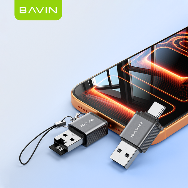 BAVIN Portable Mini OTG90 Type c Usb Wide Compatibility High-Speed Transfer Sd Tf Card Reader Adapter
