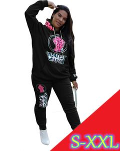 XM1169 deux pièces ensemble femmes vêtements tenue de <span class=keywords><strong>sport</strong></span> sweat à capuche imprimé deux pièces ensemble <span class=keywords><strong>sport</strong></span> décontracté 2 pièces ensemble femmes - Product Image 3
