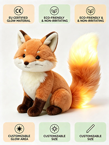 Peluche renard qui brille dans le noir, renard en peluche lumineux sans piles, vente en gros OEM, peluche douce personnalisée pour enfants, poupée en peluche pour dormir - Product Image 5