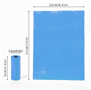 Bolsas para excremento de perro Huamaohengchun, azules, 12.2 * 8.66 pulgadas (31 x 22 cm), material de polietileno - Product Image 2