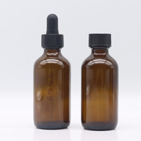 8oz 250 ml Ambre Ronde Boston Bouteille En Verre 16 oz Brun Bouteille En Verre pour L'huile Essentielle avec Bouchon À Vis