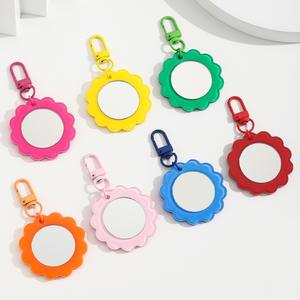 <span class=keywords><strong>Porte</strong></span>-clés <span class=keywords><strong>miroir</strong></span> de maquillage portable pour filles, personnalisé avec logo tournesol, simple face - Product Image 1